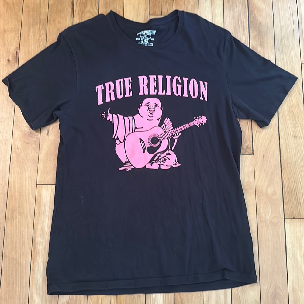 True Religion pink and black t shirt